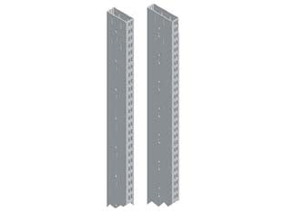 Piantana verniciata grigio ral 7035 - mm.1760 h.x80 l.x30 P80 - componente per arredamento negozio in acciaio verniciato, passo 25