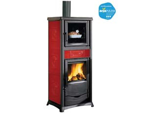 Stufa a legna termorossella plus c/forno dsa 13,5 kw liberty bordeaux - misure mm.55,9x53,3x135,9h. - peso Kg.218 - 16,6 kw potenza termica globale, 13,5 Kw potenza nominale utile per mc.390 riscaldabili, consumo kg/h.3,9, 3 Kw/2.580 Kcal/h....