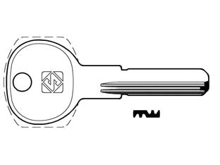 Chiavi punzonate per cilindri gp 7 spine gpi1 - GPI1 - in ottone nichelato, per cilindri di sicurezza