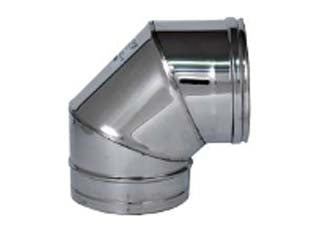 Gomito a 90° acciaio inox aisi 304 monoparete spessore mm.0,5 - ø mm.250 - gomito 90° in acciaio inox AISI 304 spessore mm.0,5, con finitura BA lucida, realizzato con saldatura longitudinali con proce...