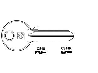 Chiavi per cilindri cisa 5 spine grandi - CS18R SX - in ottone nichelato, profilo dorsato