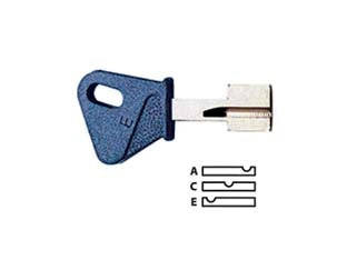 Chiavi originali mottura a pompa 92105 - gambo tipo E, (92105EBLUC) - chiave non cifrata, con impugnatura blu