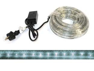 Tubo luminoso 216 led 3vie bianco freddo uso int.est.c/gioco luci mt10 - mt.1 + 9 - 24 led/mt. - tensione 220-250v/50Hz, con spina SCHUKO, grado di isolamento IP44