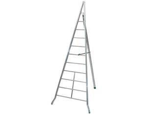 Scala triangolare agri in alluminio d.lgs. 81/08 - 10 gr. cm.350h. Kg.10,00 (AG350) - per agricoltura è stata costruita rispettando precisi criteri previsti dal DLgs 81/08, portata max Kg.100, i gradini a trapez...