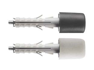 Tassello in nylon paracolpi pa 6 enp/fp - ø mm.9x40 bianco - con fermaporte/paracolpi