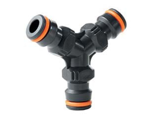 Giunto per raccordo a tre innesti - tre innesti - sfuso - 80003451 - raccordo connettore per unire tre linee di tubo equipaggiate con raccordi portagomma automatici, made in Italy