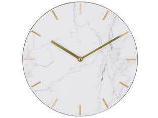 Orologio muro marmo - ø cm.30 - MDF truciolare, decoro stampato, gancio per appendere, alimentazione 1 pila AA non inclusa
